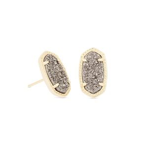 NWT Kendra Scott Ellie Gold Platinum Drusy Earring